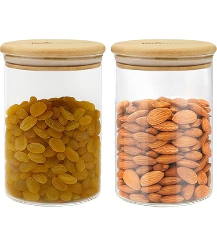 Glass Jars With Bamboo Lid I 750ml Each-Pack Of 1 | Transparent Airtight Borosilicate Kitchen Containers Set | Glass Jars For Cookies Snacks Pulses Dry Fruits Nuts - image 4