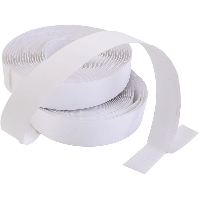 20M Double Sided Hook And Loop Tape Charchare, Nylon Hook And Loop Strips, Strong Sticky Back Picture Hanging Strips, Reusable Self-Gripping Straps With Adhesive For Home/School/Office Use (White) - image 1