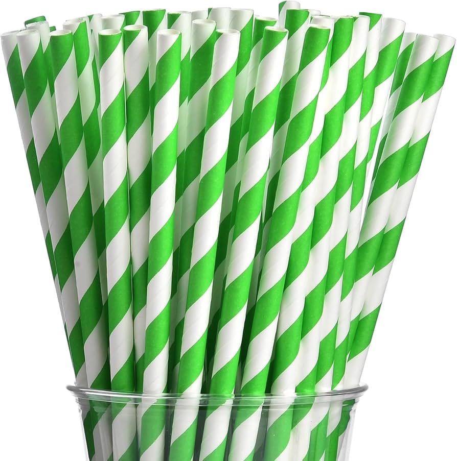 100 Pieces High Grade Eco-Friendly Paper Straw Party Paper Straws Environment Friendly (Multicolor) - image 3