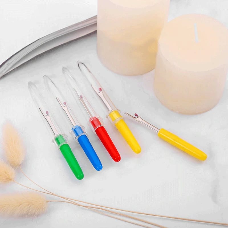 2Pcs Colorful Plastic Handle Thread Cutter Seam Ripper Stitch Unpicker Sewing Tool - image 1
