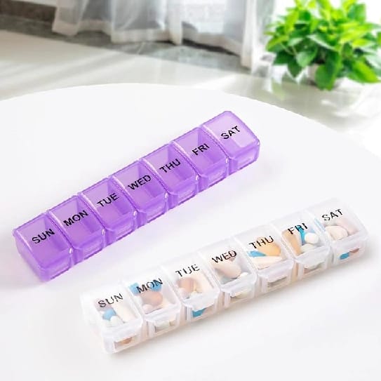 Weekly Pill Organizer - (Pack Of 1) 7 Day Pills Container Medicine Tablet Box | Reminder Case Travel Friendly BPA Free - image 1