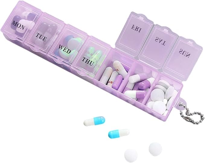 Weekly Pill Organizer - (Pack Of 1) 7 Day Pills Container Medicine Tablet Box | Reminder Case Travel Friendly BPA Free - image 4