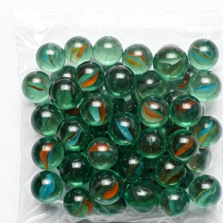Pack Of 100 Pieces Of Playing Marbles | Kanche | Golilu | Goli | Traditional Marbles Ball Indian Game | Nostalgic Outdoor Game For Kids To Play | Use In Home Decorations | Fun For All Ages Marble Goti Aquarium Decorations Guccha - image 1