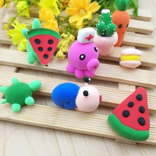 FR- 12 Colors Air Dry Clay Ultra Light Modeling With 3 Sculpting Tools / Tool , QMay Magic Artist Studio Toy No-Toxic Dough, Creative Art DIY Crafts Gift For Kids Blurry Podge All Colors Fluffy Foam Clay For DIY/Craft/Model - image 3