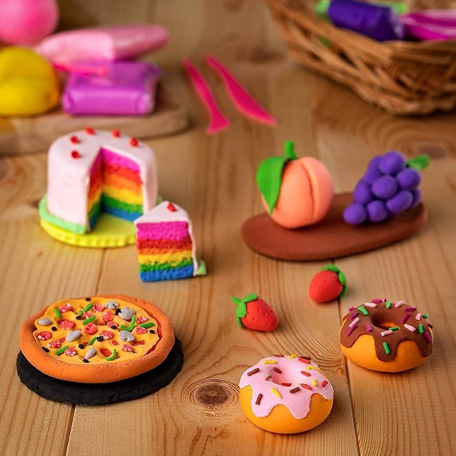 FR- 12 Colors Air Dry Clay Ultra Light Modeling With 3 Sculpting Tools / Tool , QMay Magic Artist Studio Toy No-Toxic Dough, Creative Art DIY Crafts Gift For Kids Blurry Podge All Colors Fluffy Foam Clay For DIY/Craft/Model - image 2