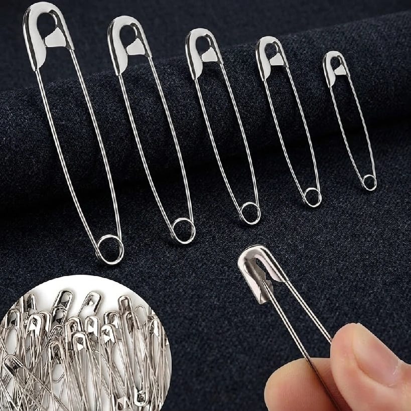 Steel Safety Pins For Women, Metallic (Pack Of 36) Saree Pin