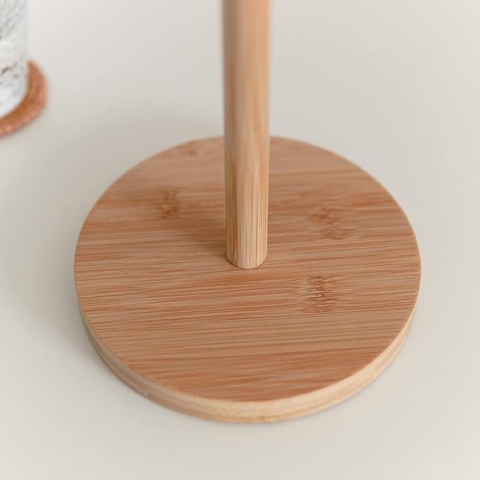 Kitchen Counter Top Tissue Holder | Wooden/ Bamboo Kitchen Paper Towel Standing With 1 Roll Tissue - image 3