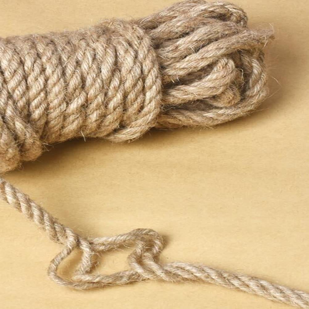 Jute Rope 15 Meter Of Eco-Friendly Natural ( 5 Rolls Of 3 Meters )Each Thick Jute Rope,Rassi, Twisted Cord For Craft Projects, Natural Jute Rope 10 MM - image 1