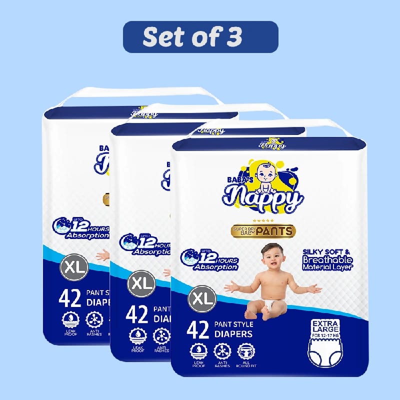 Baba'S Nappy Baby Pull Up Diaper Economic Pack, XL - 42Pcs (Set Of 3) - image 1