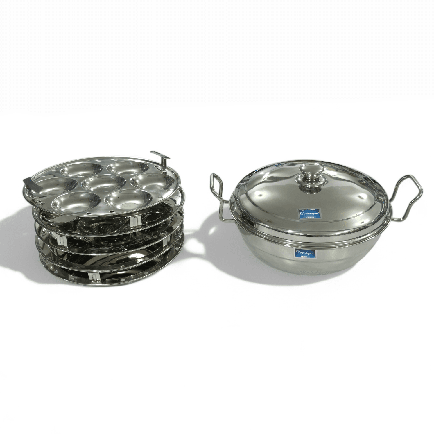 Devidayal 7-In-1 Premium Stainless Steel Multi Kadai Set – All-In-One Steamer & Cookware – Includes Idli, Dhokla, And Momo Attachments – Heavy-Gauge Mirror Finish (Since 1960) - image 2