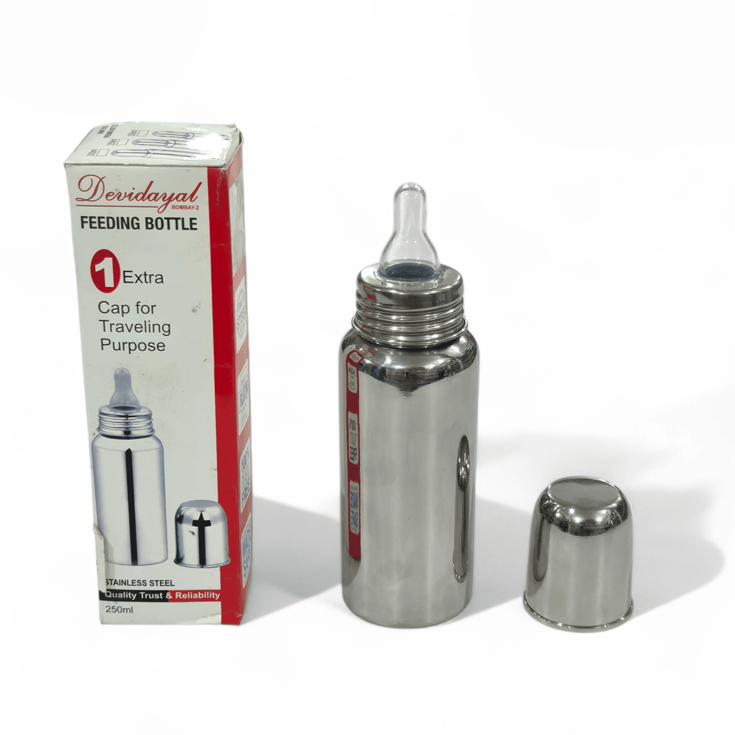 Devidayal Premium Stainless Steel Feeding Bottle – Eco-Friendly & BPA-Free Baby Bottle – Heavy-Duty Hygiene With Single-Joint Leak-Proof Design (250ml, 300ml) (Since 1960) - image 3