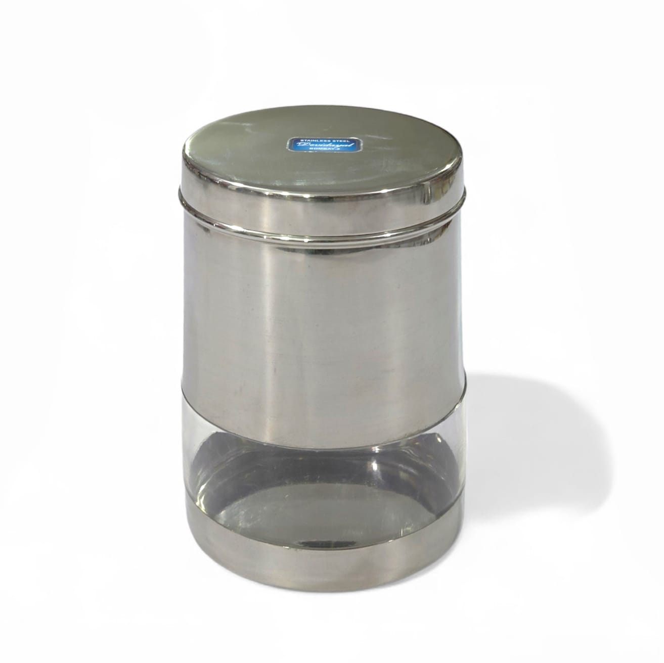 Devidayal Big Wave Stainless Steel & Acrylic Cannister (1.25L) – See-Through Transparent Storage Jar – Premium Airtight Container For Tea, Sugar, And Pulses (Since 1960) - image 1