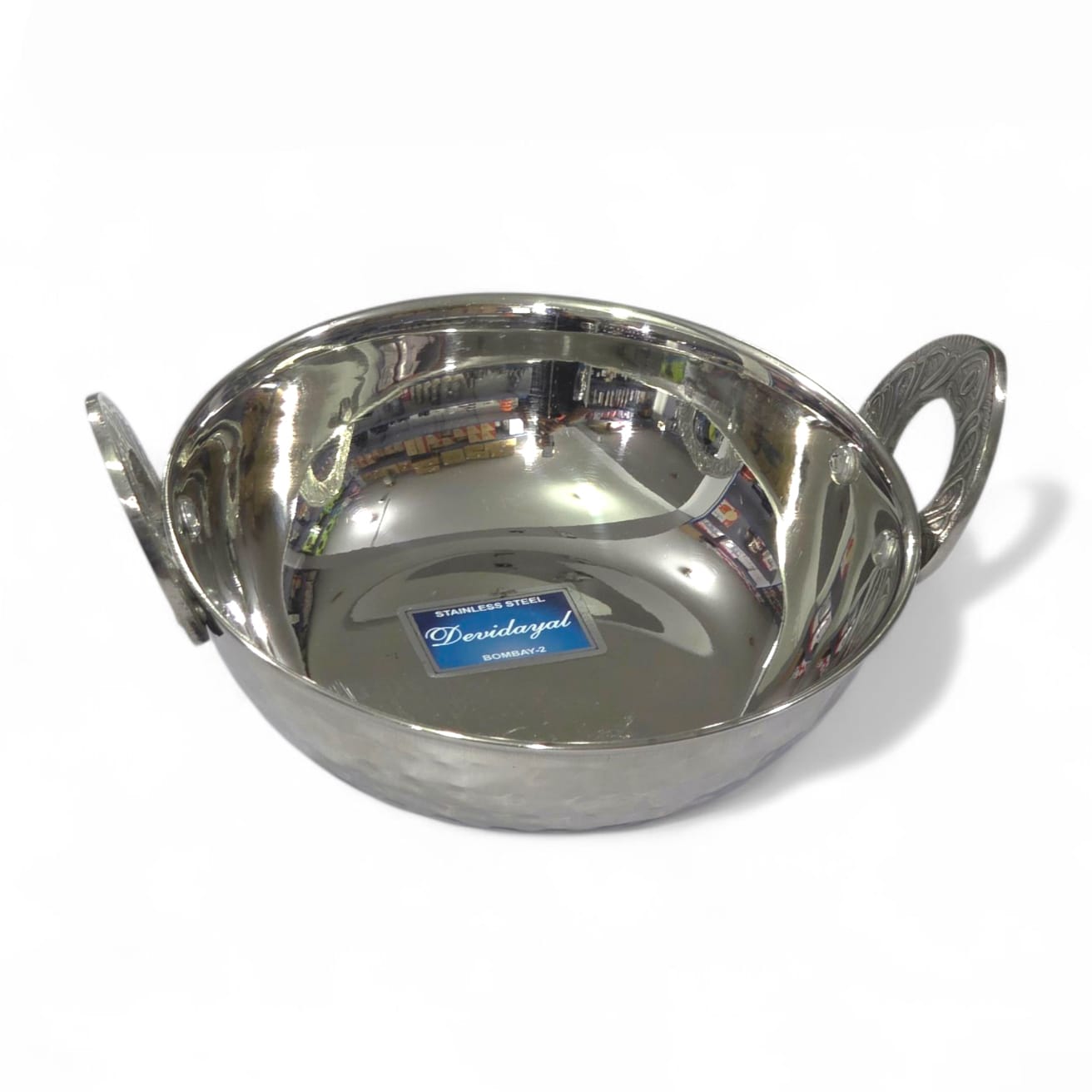 Devidayal Mathar Stainless Steel Serving Karahi – Heavy-Duty Traditional Wok-Style Serving Dish – Available In Small, Big And Large Size - image 2