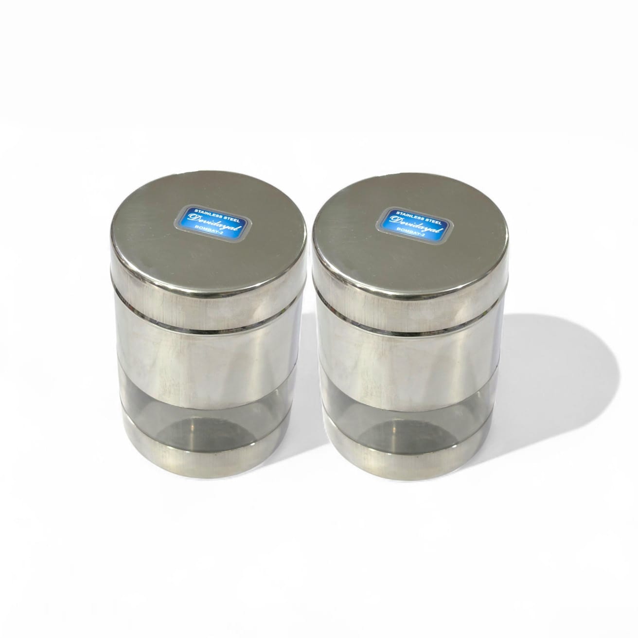 Devidayal "Chhota Bheem" Tea & Sugar Cannister Set (2 Pieces) – Minimalist Stainless Steel Jars With See-Through Acrylic Window – Modern Kitchen Storage (Since 1960) - image 1