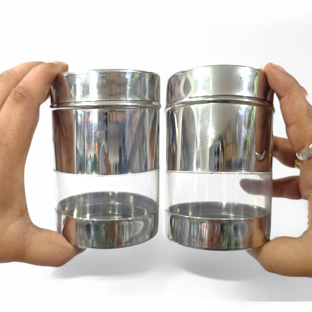 Devidayal "Chhota Bheem" Tea & Sugar Cannister Set (2 Pieces) – Minimalist Stainless Steel Jars With See-Through Acrylic Window – Modern Kitchen Storage (Since 1960) - image 4
