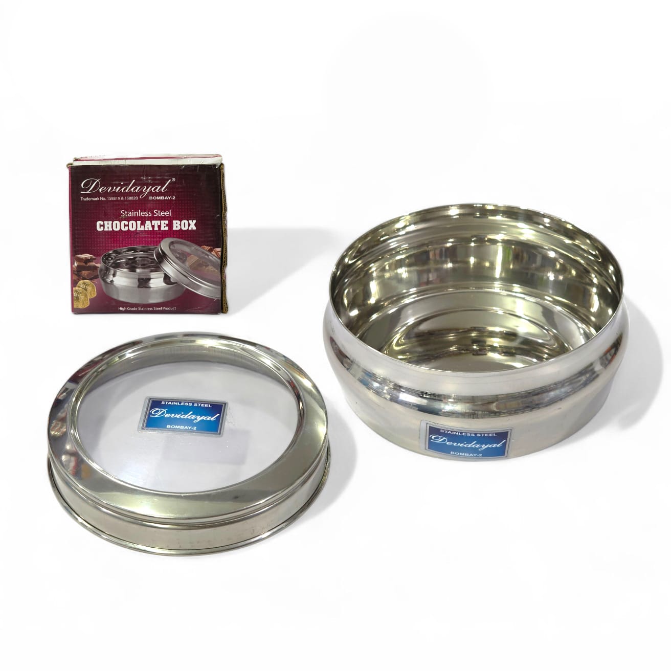 Devidayal "See-Through" Premium Stainless Steel Multi-Purpose Box – Designer Chocolate & Ghee Container With Transparent Glass Lid – Heavy-Duty Storage & Tiffin Box (7", 8", 9", 11", 12") - image 2