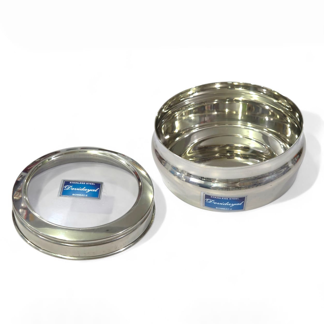 Devidayal "See-Through" Premium Stainless Steel Multi-Purpose Box – Designer Chocolate & Ghee Container With Transparent Glass Lid – Heavy-Duty Storage & Tiffin Box (7", 8", 9", 11", 12") - image 1