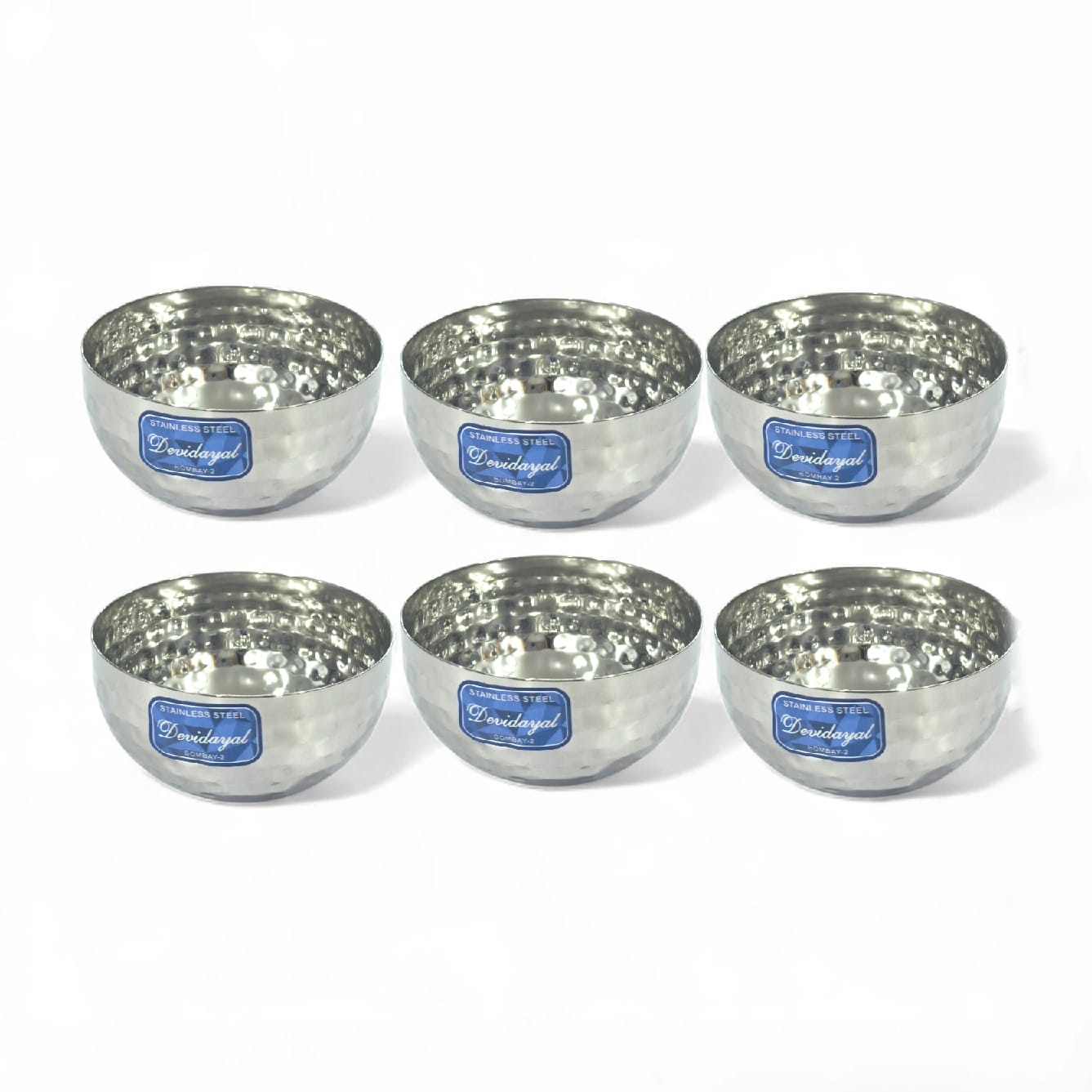 Devidayal Mathar Premium Stainless Steel Bowl (Set Of 6) – Hand-Hammered Designer Katori – Heavy-Gauge Deep Serving Bowls With Lifetime Warranty (5.5" & 6") - image 5