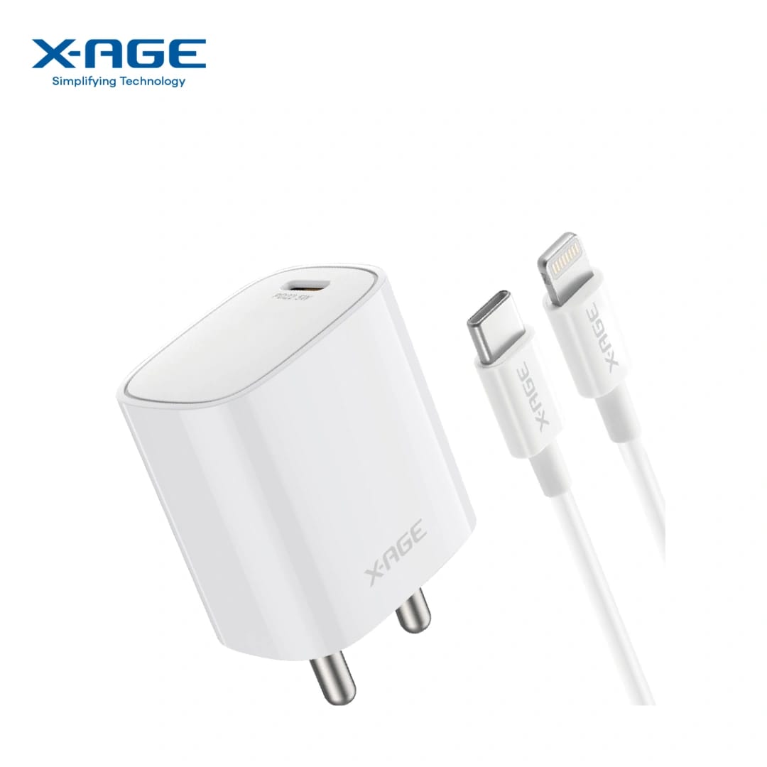 X-AGE ConvE Rapid 22.5W PD Charger With Type C-Lightning PD Cable (IPD02) | Indian Round Pin | Safety Protocol - image 2