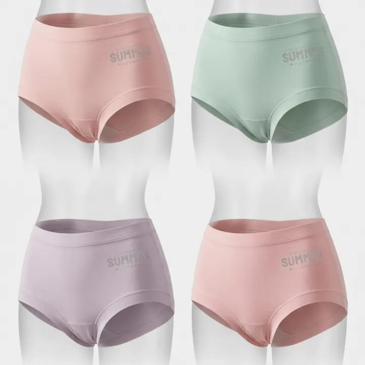 Soft Lycra Comfortable Seamless Underwear For Women (Pack Of 4) - image 1