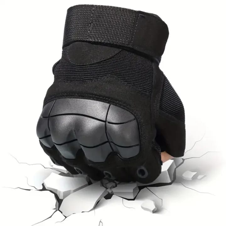 Gym Tactical Fitness Outdoor Protective Shell Antiskid Workout Riding Half Finger Gloves For Men - image 3