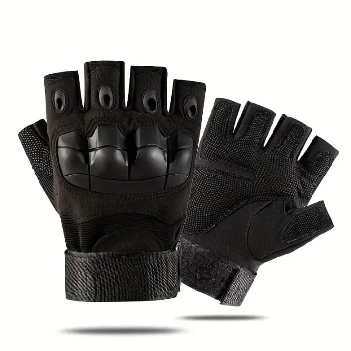 Gym Tactical Fitness Outdoor Protective Shell Antiskid Workout Riding Half Finger Gloves For Men - image 5