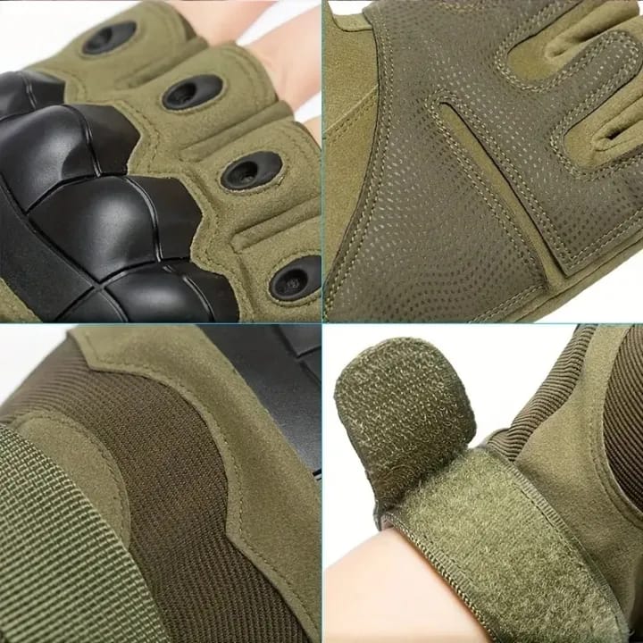 Gym Tactical Fitness Outdoor Protective Shell Antiskid Workout Riding Half Finger Gloves For Men - image 2