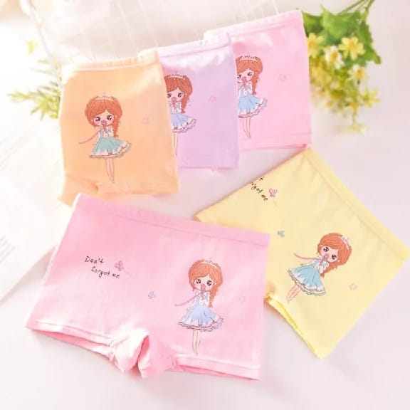 Pack Of 5Pcs Cartoon Printed Boxer Panty For Girls - Fashion | Panties For Girls And Women | Girls Innerwear | - image 1
