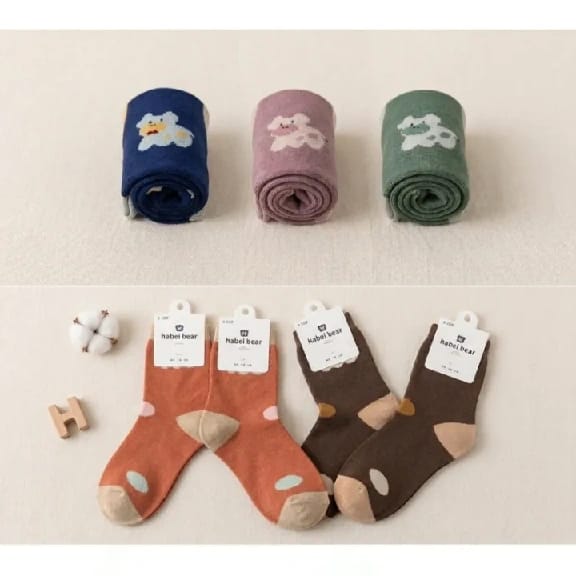 5 Pairs Set 6-10 Yrs Baby Kids Soft Comfortable Cotton Mid-Tube Boys Girls Winter Socks - image 2