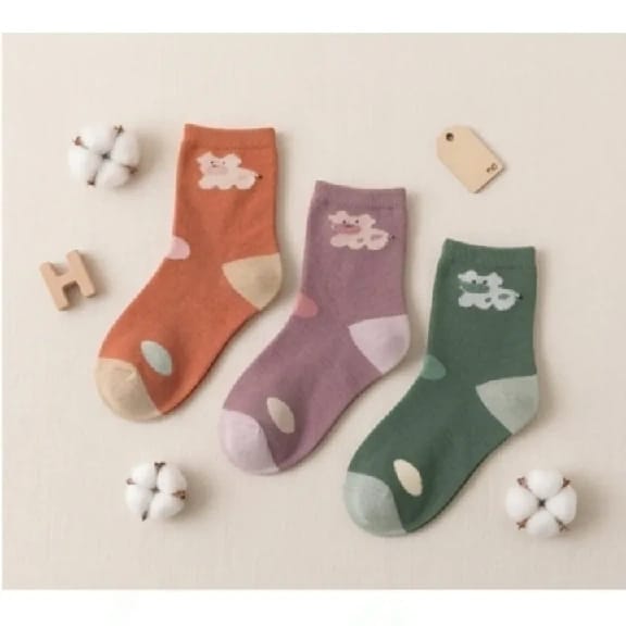 5 Pairs Set 6-10 Yrs Baby Kids Soft Comfortable Cotton Mid-Tube Boys Girls Winter Socks - image 3