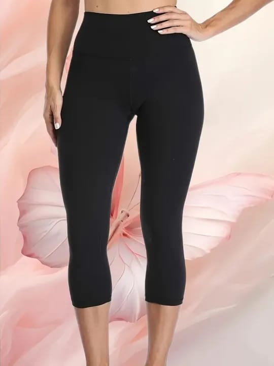 High-Waisted Capri Leggings for Women - Super Soft Stretch Fabric, Comfortable Casual Style - image 3