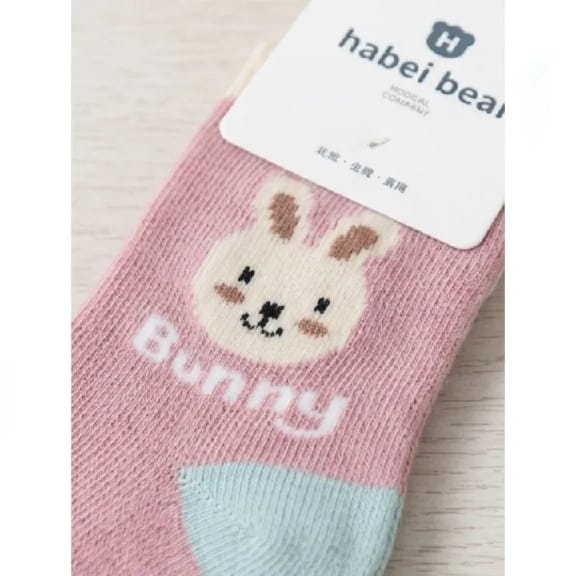 Korean Winter Cute Printed Socks For Kids - 0 To 3 Yrs - 5 Pairs - image 3