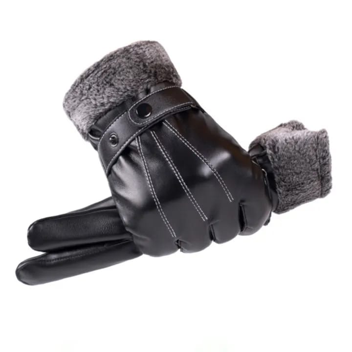 Windproof Winter Autumn Men Leather Full Finger Gloves - image 4
