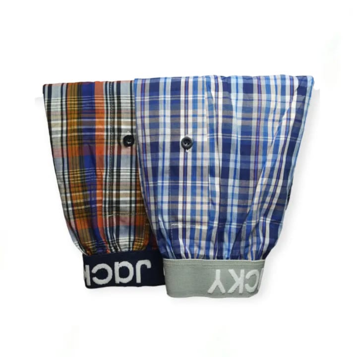 2-Pack Men's Cotton Plaid Boxer Shorts with Comfort Waistband - image 2