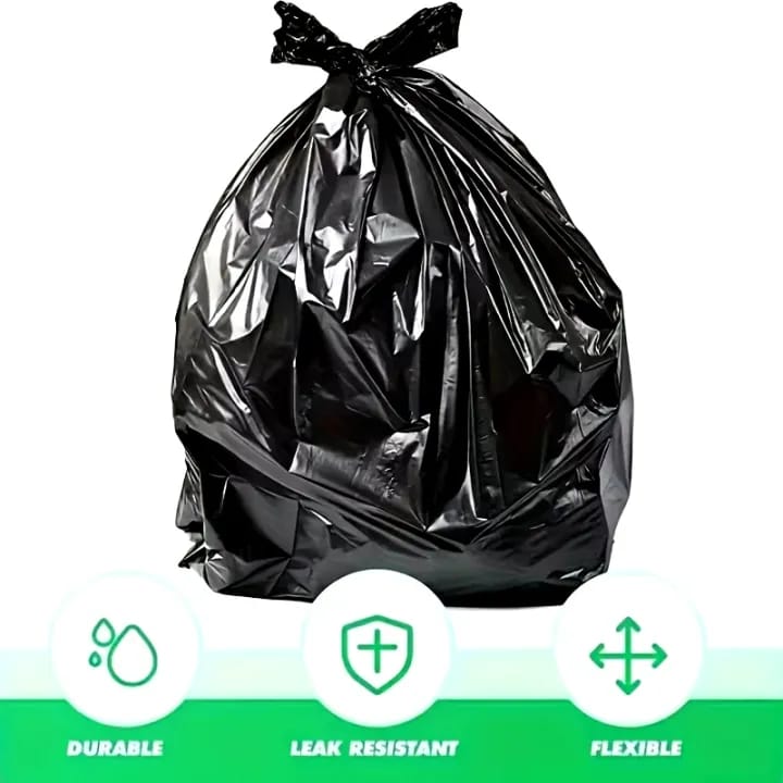Pack Of 10 Pcs - Trash Bag Garbage Bag Black Plastic Bags - 80*100CM - image 2