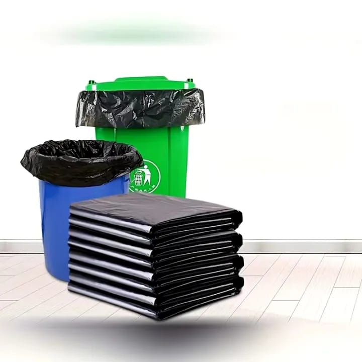 Pack Of 10 Pcs - Trash Bag Garbage Bag Black Plastic Bags - 80*100CM - image 1