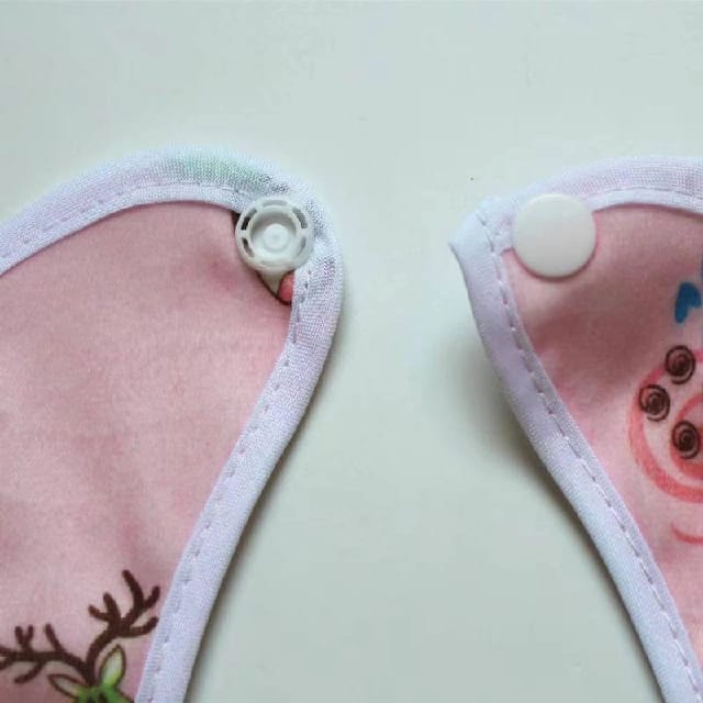 3 Pcs Cotton Waterproof Baby Bibs Saliva Towel With Button - image 2
