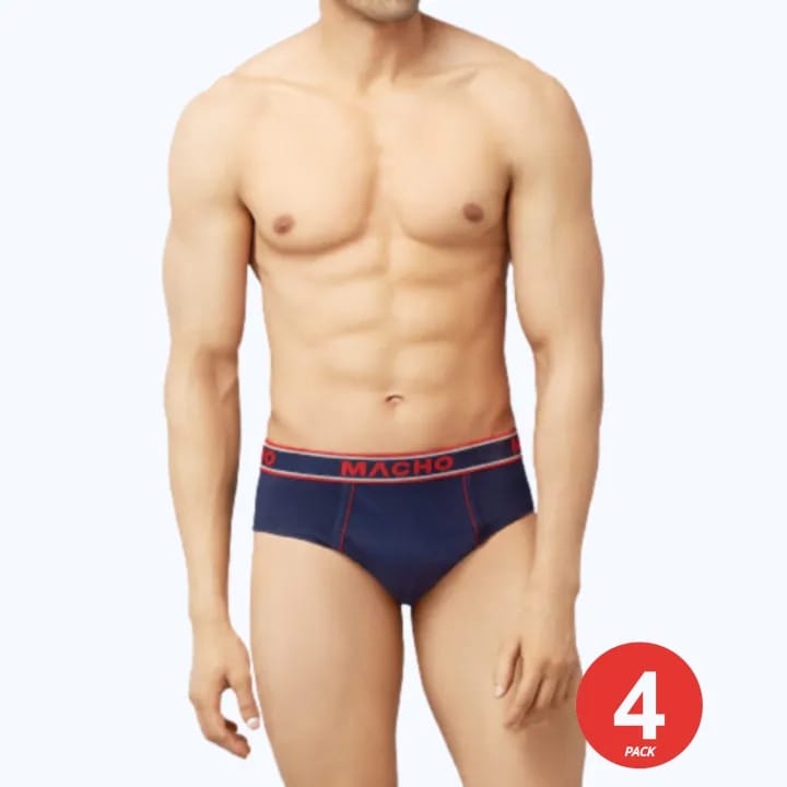 Macho Smart Cut Cotton Briefs Underwear For Men (Pack Of 4) - image 2