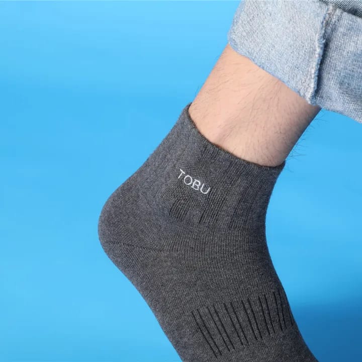 Tobu Premium Cotton Assorted Crew Length Quater Socks For Men (Pack Of 6 Pairs) - image 3