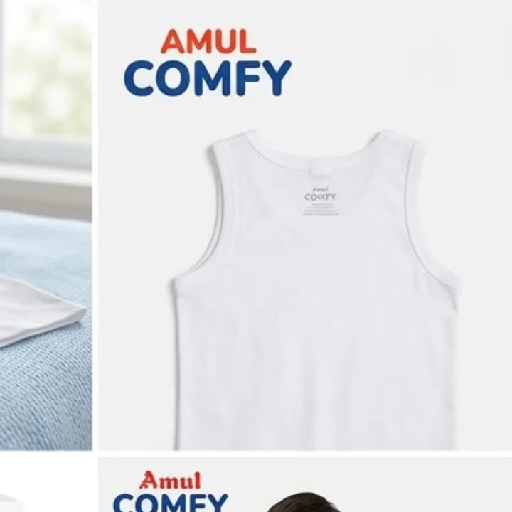 Amul Comfy Vest 100% Cotton For Kids (Pack Of 5Pcs) - image 3