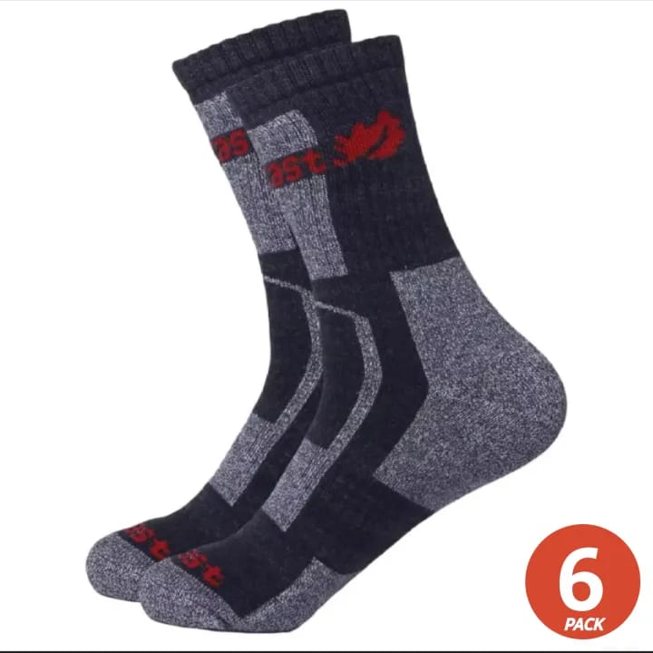 Pack Of 6 Pairs Outiast Thick Warm Winter Trekking Full Mountain Socks For Men - image 1