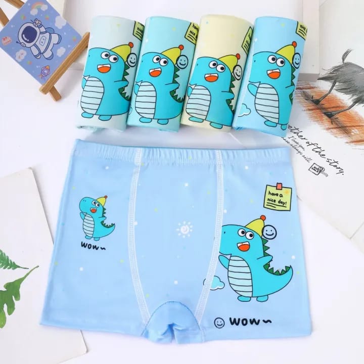 Cartoon Printed Boxer Panty - Underwear For Boys - 10 Pack - image 3
