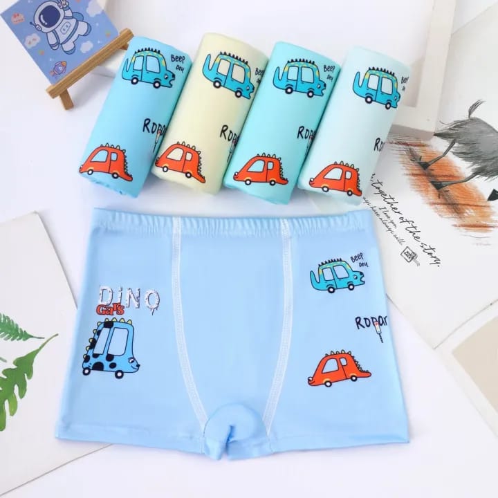 Cartoon Printed Boxer Panty - Underwear For Boys - 10 Pack - image 2