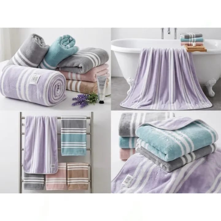 Ultra Soft Coral Fleece Bath Towel | Quick Dry Microfiber Bathroom Towel | Super Absorbent Large Towel for Home, Gym, Spa & Travel - image 2