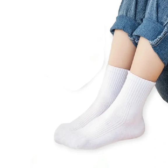 3 Pairs Set - Kids School Cotton Socks - 6 To 8 Yrs - image 2