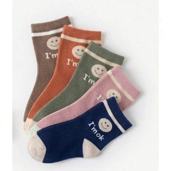Kids Cartoon Cute Cotton Korean Winter Socks - 3 To 6 Yrs - 5 Pairs - image 4