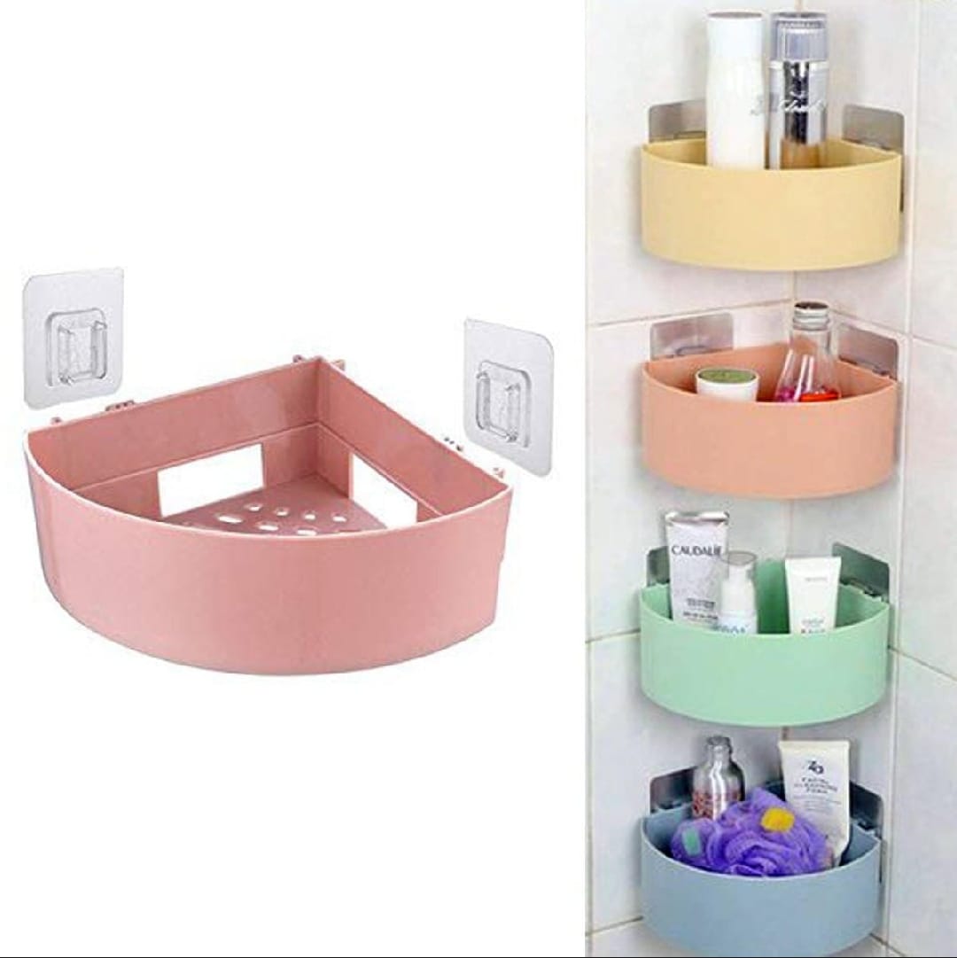 Wall Mounted Multipurpose Kitchen Bathroom Wall Holder Storage Rack Corner Shelf - Wall Storage Racks | - image 1