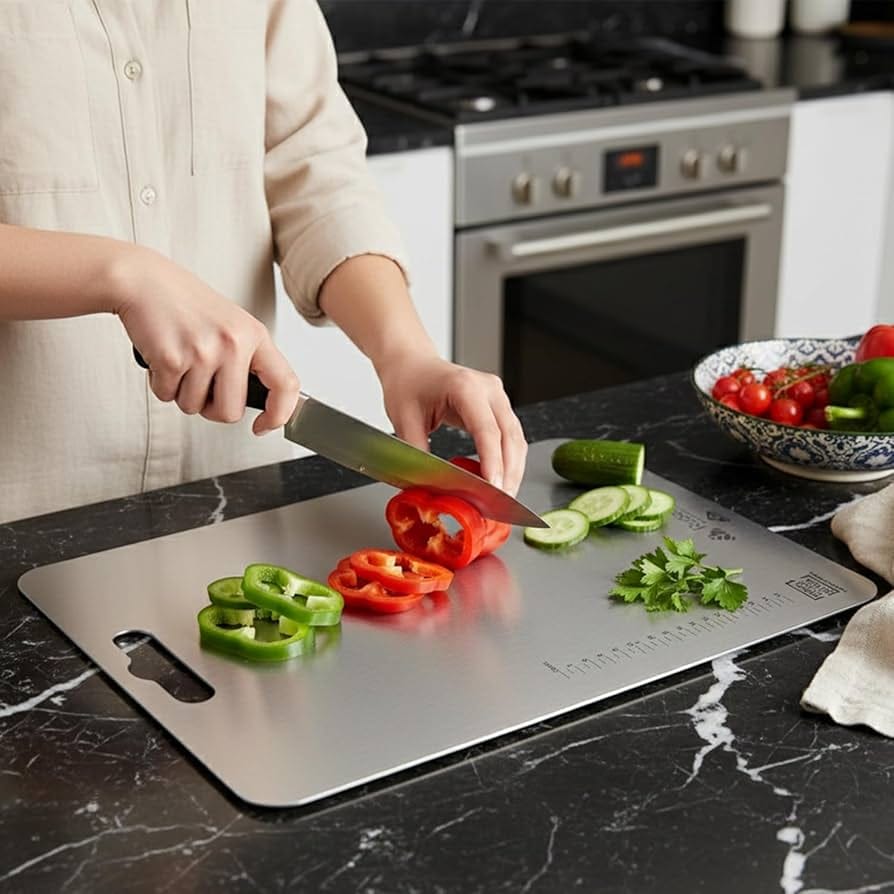 Stainless Steel Chopping Board, Cutting Board for Kitchen – Heavy Duty, Non-Slip, Rust Resistant, Easy to Clean - image 4