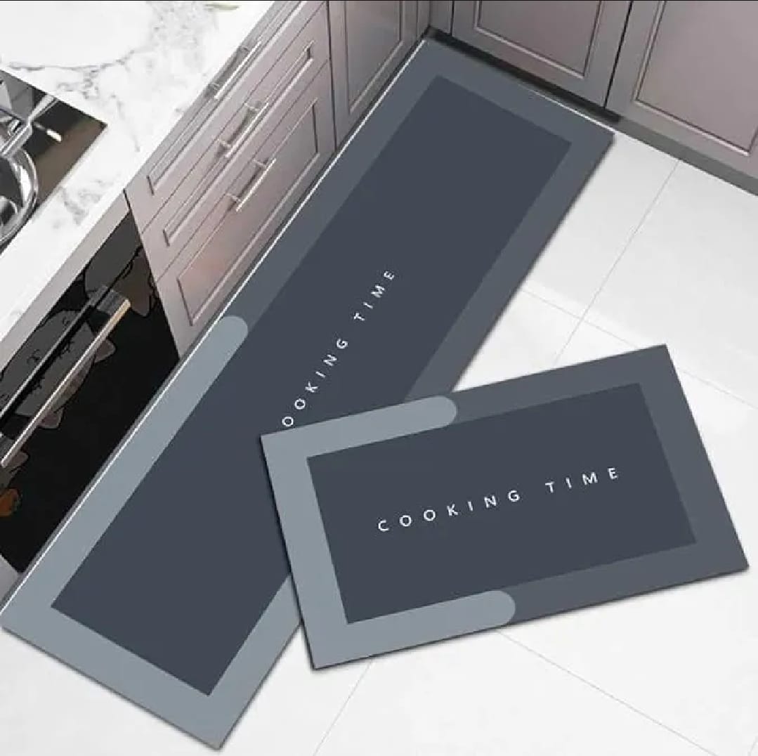 kitchen floor mat set- water proof non slip 2pcs set 40*60cm + 40*120cm - image 1