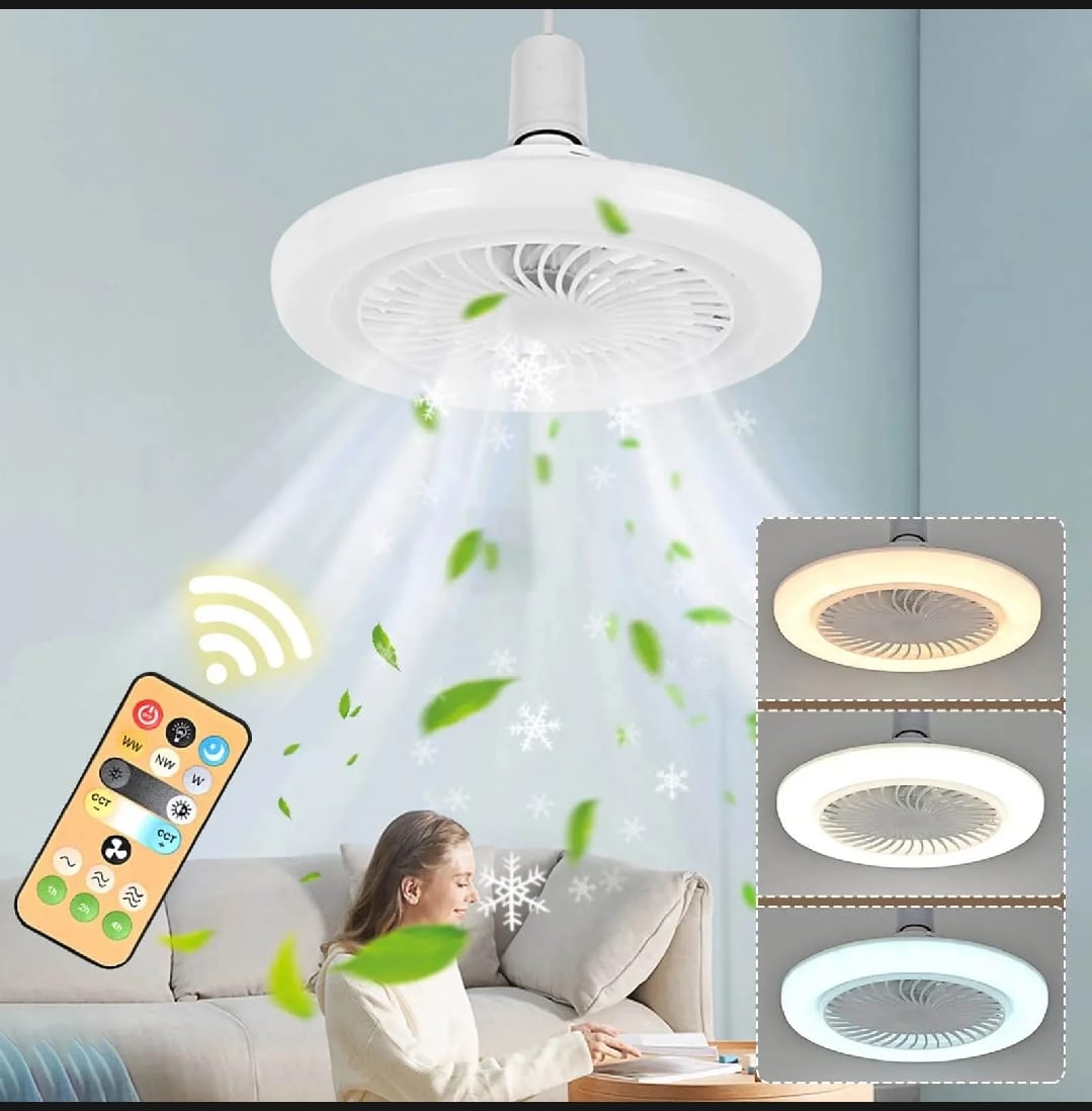 Smart 3-in-1 Ceiling Fan with Remote Control and 3-Speed E27 AC85-265V Lighting Base for Bedroom and Living Room Lighting - image 1